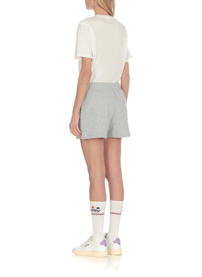 Shop Autry Grey Logoed Shorts In White