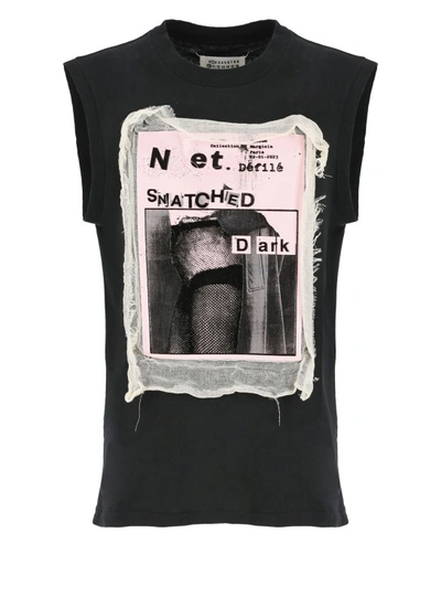 Shop Maison Margiela T-shirt With Print In Black