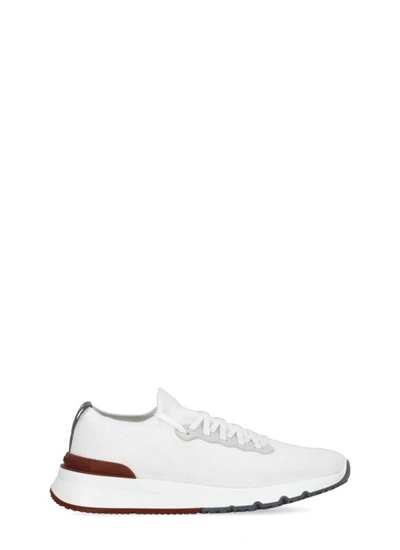 Shop Brunello Cucinelli Sneakers With Logo In White