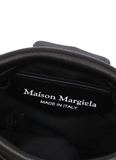 Shop Maison Margiela Black Leather Shoulder Bag