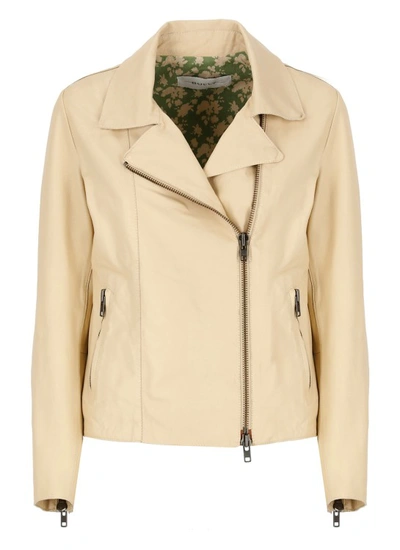Shop Bully Beige Leather Jacket In Neutrals