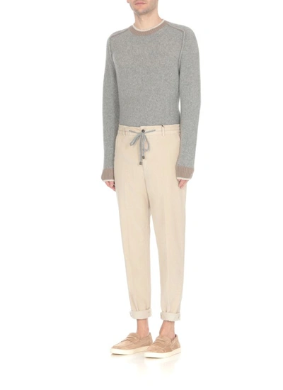 Shop Peserico Cotton Curdoroy Trousers In Neutrals