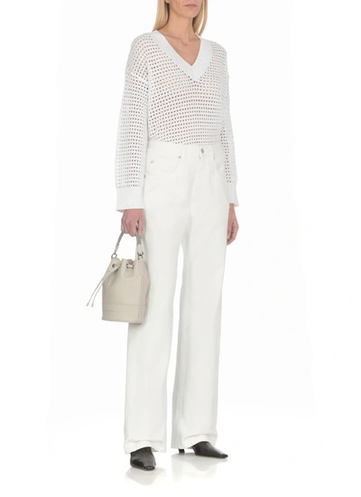 Shop Brunello Cucinelli Jeans With Destroyed Details In White