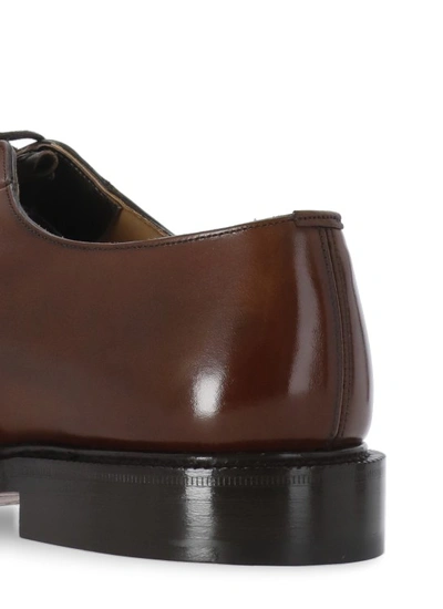 Shop Church's Brown Smooth Leather Lace Ups In Black