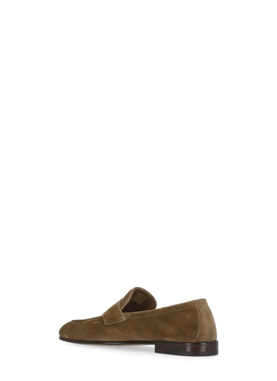 Shop Brunello Cucinelli Suede Leather Loafer In Brown