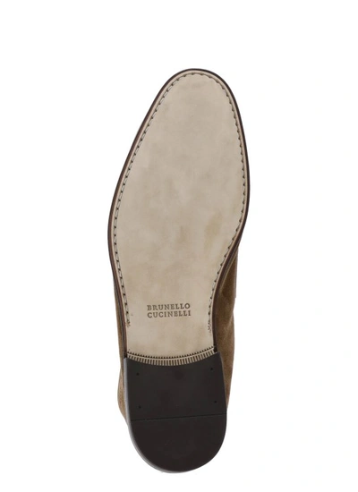 Shop Brunello Cucinelli Suede Leather Loafer In Brown
