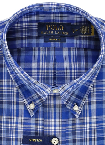 Shop Polo Ralph Lauren Blue Cotton Shirt For Man