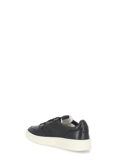 Shop Autry Medalist Leather Sneakers In Black