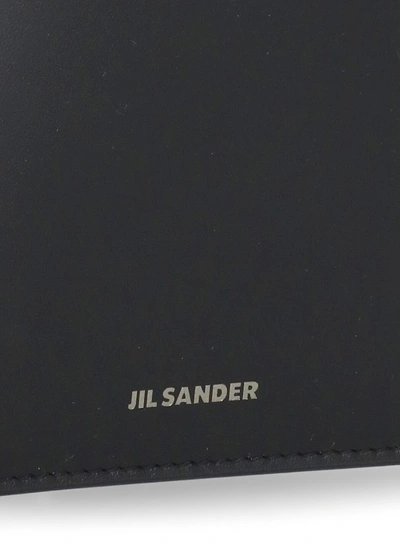 Shop Jil Sander Black Leather Card Holder