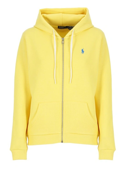 Shop Polo Ralph Lauren Hoodie With Pony In Yellow