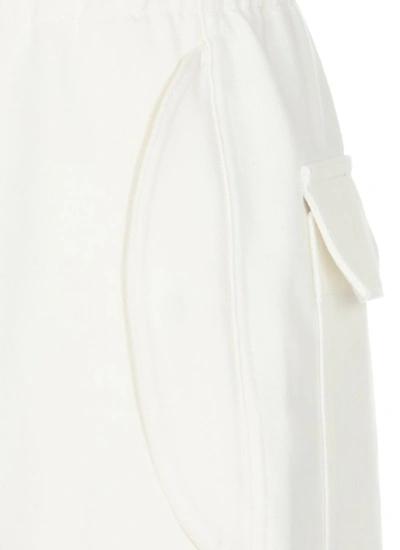 Shop Jil Sander Diagonal Cotton Trousers In White