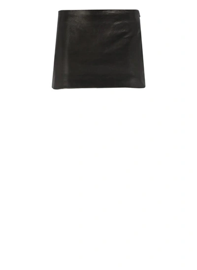 Shop Khaite Leather Miniskirt In Black