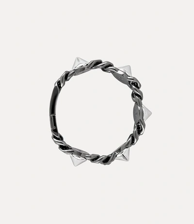 Shop Vivienne Westwood Man. Elettra Bracelet In Ruthenium-platinum-black-patina
