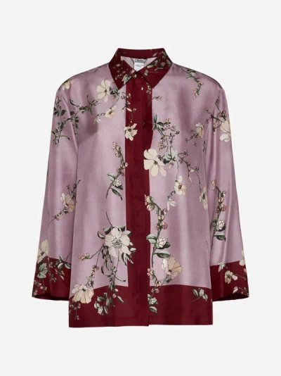 Shop Max Mara S Fashion Print Silk Shirt In Pink