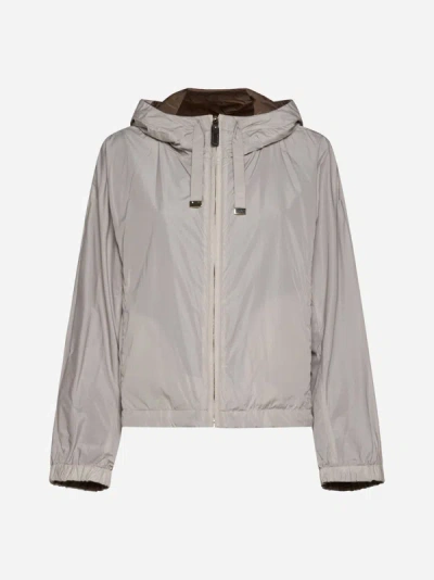 Shop Max Mara The Cube Reversible Nylon Jacket In Sand,brown