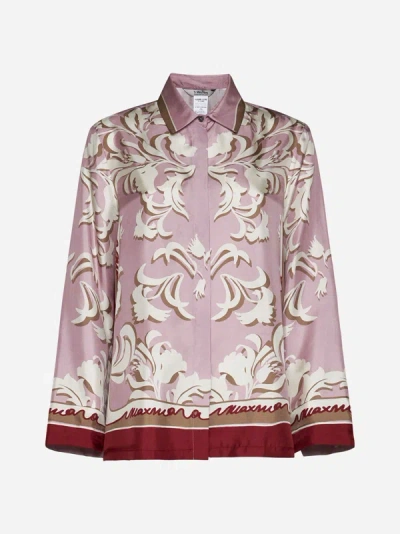 Shop Max Mara S Primula Print Silk Shirt In Pink