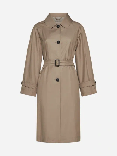 Shop Max Mara The Cube Cotton-blend Single-breasted Trench Coat In Blush
