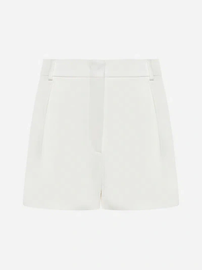 Shop Sportmax Unico Stretch Cotton Shorts In White