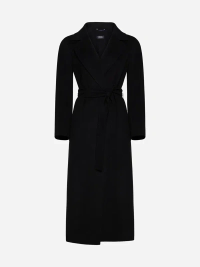 Shop Max Mara S Elisa Wool Coat In Black
