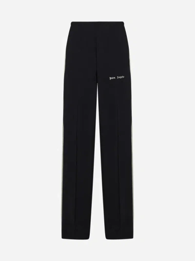 Shop Palm Angels Track Loose-fit Sweatpants In Black,off White