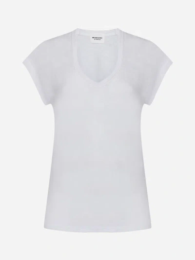 Shop Marant Etoile Zankou Linen T-shirt In White