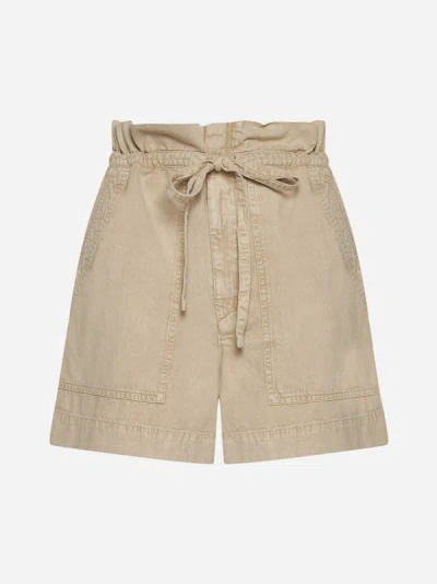 Shop Marant Etoile Ipolyte Denim Shorts In Sand