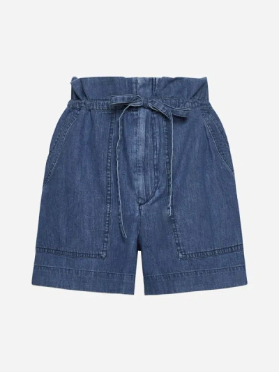 Shop Marant Etoile Ipolyte Denim Shorts In Blue