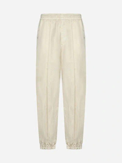 Shop Burberry Nylon Sweatpants In Soap