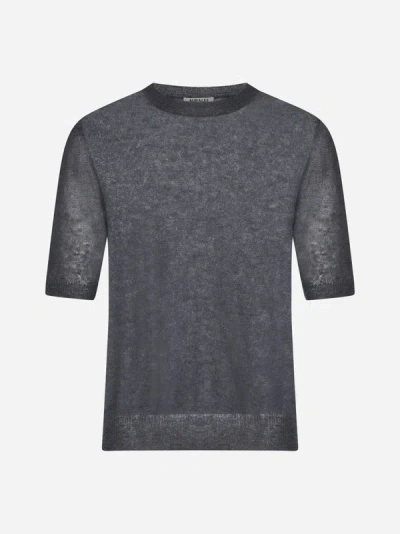 Shop Auralee Mohair-blend Sweater In Dark Gray