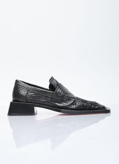 Shop Miista Airi Heel Loafers In Black