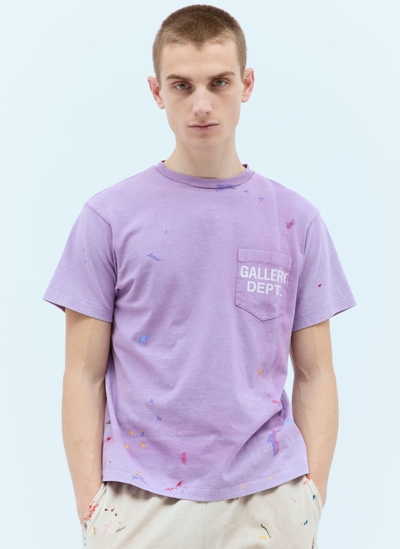 Shop Gallery Dept. Vintage Logo Painted T-shirt In Purple