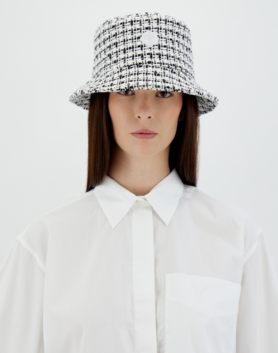 Herno Trend Tweed Hat In White