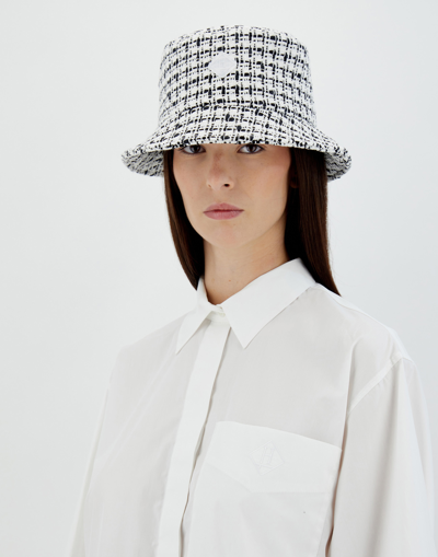 Herno Trend Tweed Hat In White