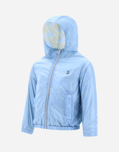 Herno Bomber Jacket In Nylon Ultralight And New H Baby In Light Blue