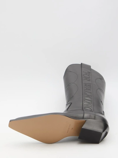 Shop Off-white "for Walking" Texan Boots In Black