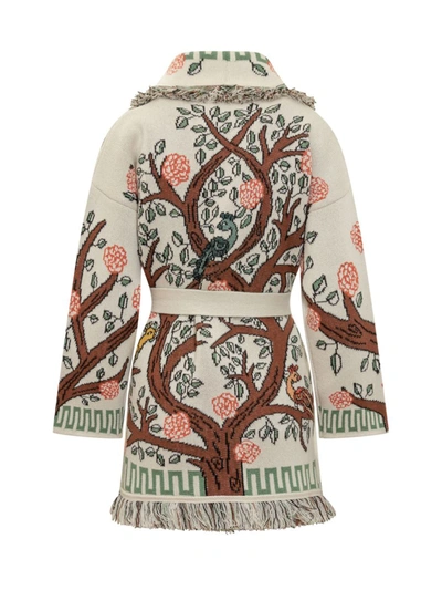 Shop Alanui Tree Of Life Cardigan In White