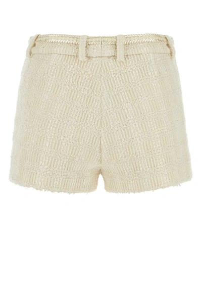 Gucci Ivory Tweed Shorts In White