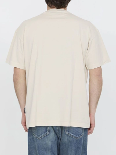 Shop Palm Angels T-shirt With Logo In Beige