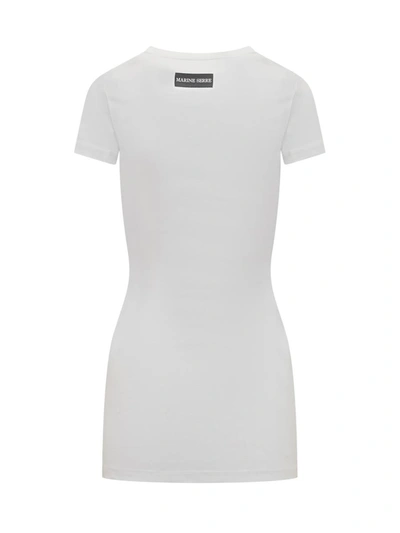 Shop Marine Serre 1x1 Rib T-shirt Dress In White