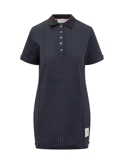 Shop Thom Browne Ss Polo Dress In Blue