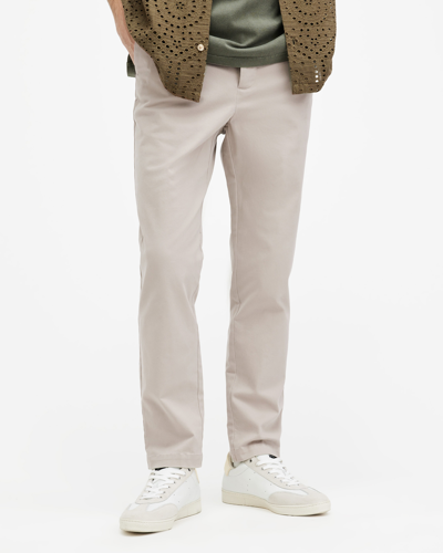 Shop Allsaints Walde Skinny Fit Chino Trousers In Grey