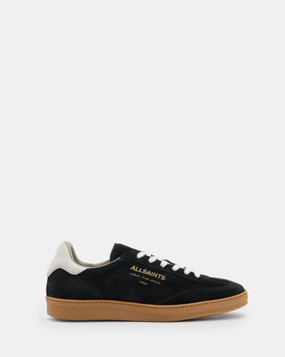 Shop Allsaints Thelma Suede Low Top Sneakers In Black/white