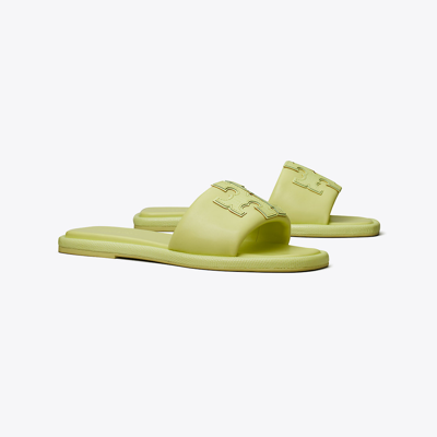 Shop Tory Burch Double T Burch Slide In Lime Leaf