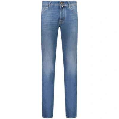 Shop Jacob Cohen Light Blue Cotton Jeans & Pant