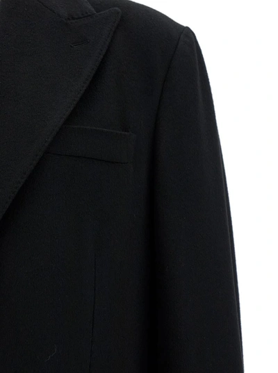 Shop Dolce & Gabbana Black Single-breasted Coat In Wool Man