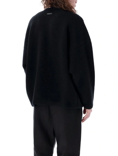Shop Fear Of God Boucle Straight Neck Sweater In Black