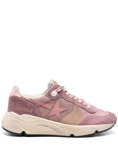 Shop Golden Goose Running Sole Lace-up Sneakers In Ash Rose/mauve/antique Pink