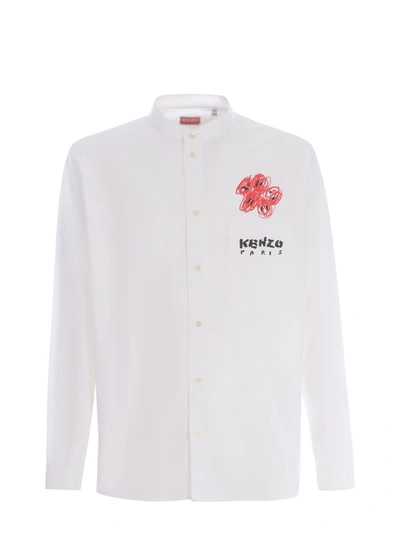 Shop Kenzo Shirt  "drawn Varsity" In White
