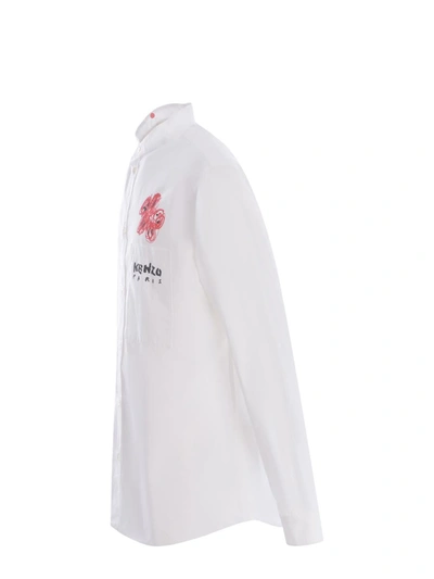 Shop Kenzo Shirt  "drawn Varsity" In White