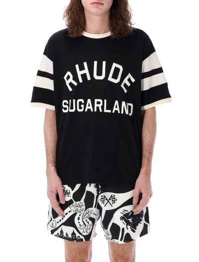Shop Rhude Sugarland Ringer T-shirt In Black